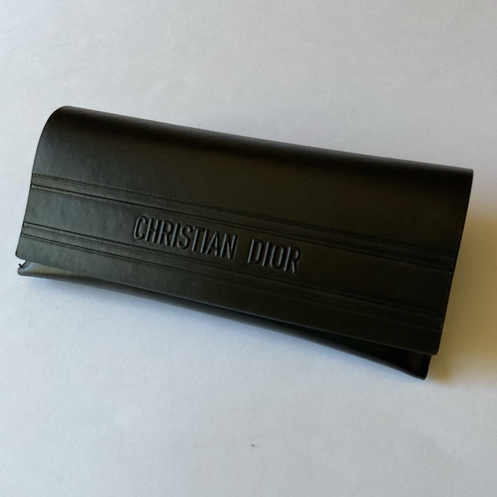 CHRISTIAN DIOR BLACK SUNGLASSES CASE WITH CLEANING CLOTH BLACK NEW
